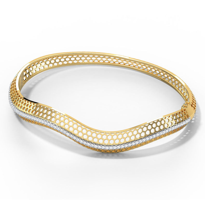 Seraphina Deep Waved Diamond Bracelet