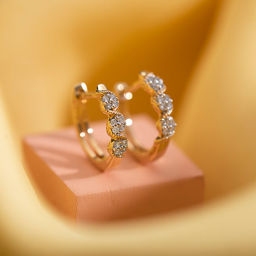 Solace Cluster Diamond Hoops