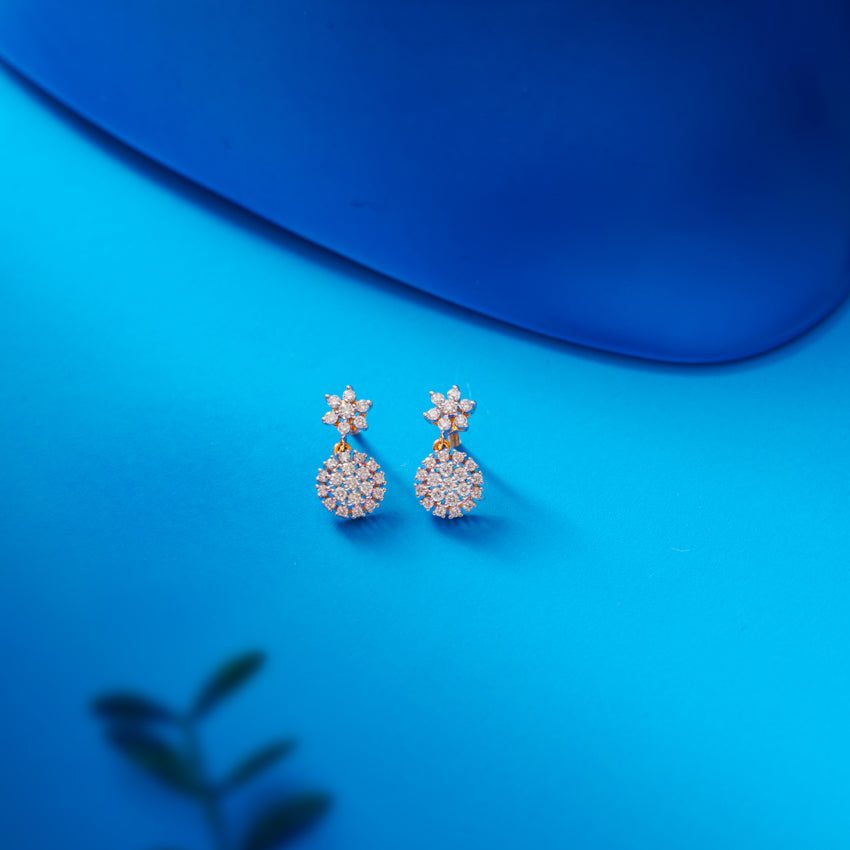 Celinda Cluster Diamond Drop Earrings