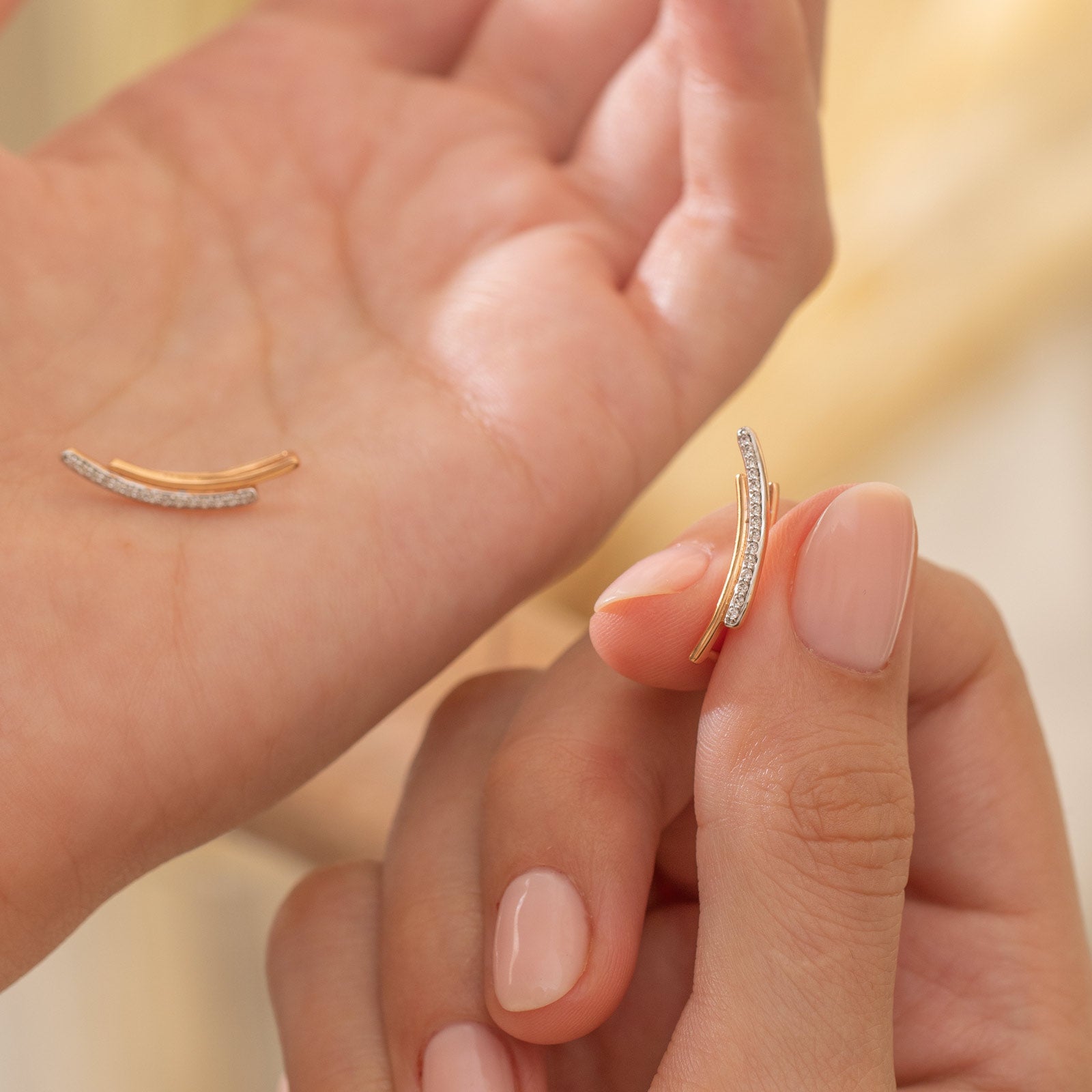 Velora Curve Diamond Ear Cuffs