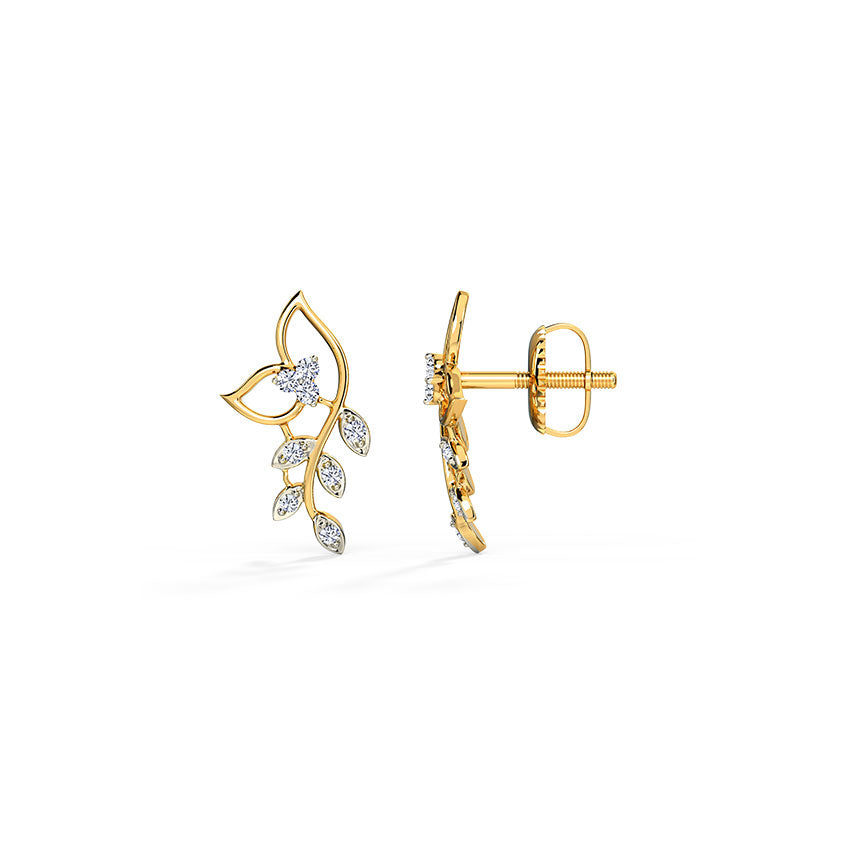 Elowen Leaf Diamond Studs