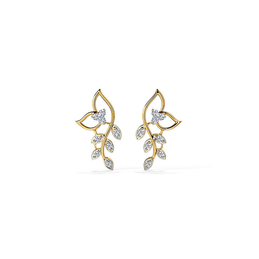 Elowen Leaf Diamond Studs