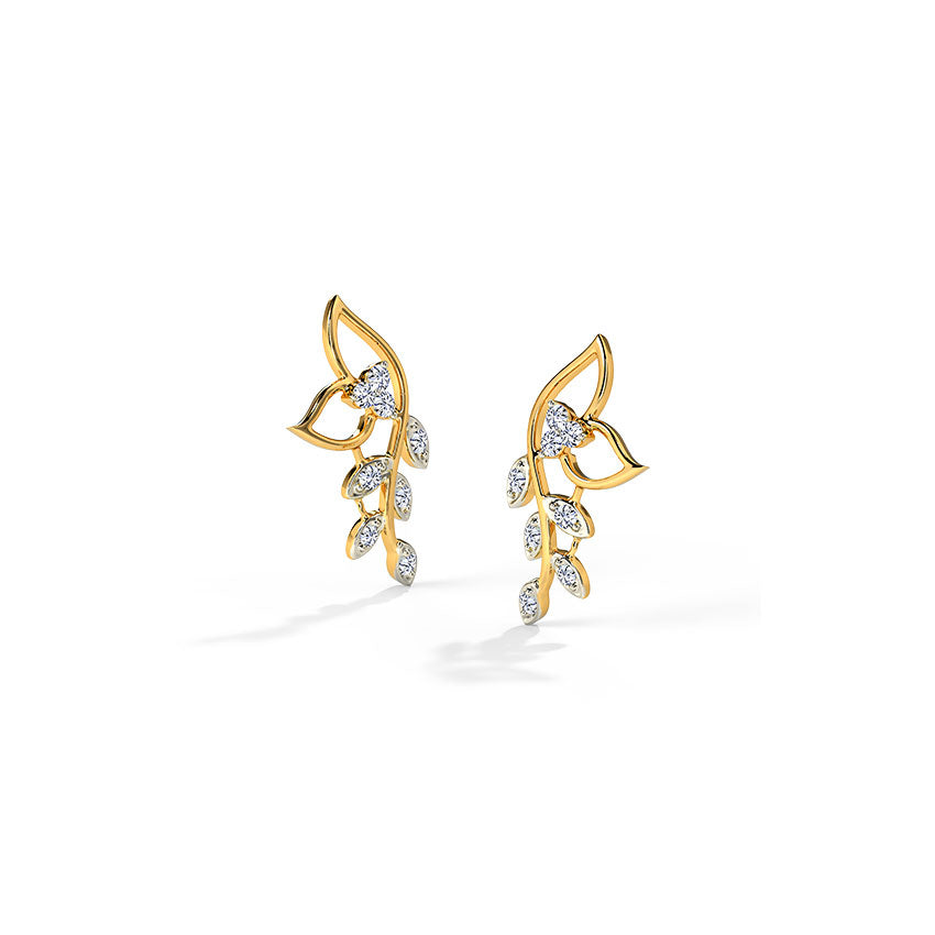 Elowen Leaf Diamond Studs
