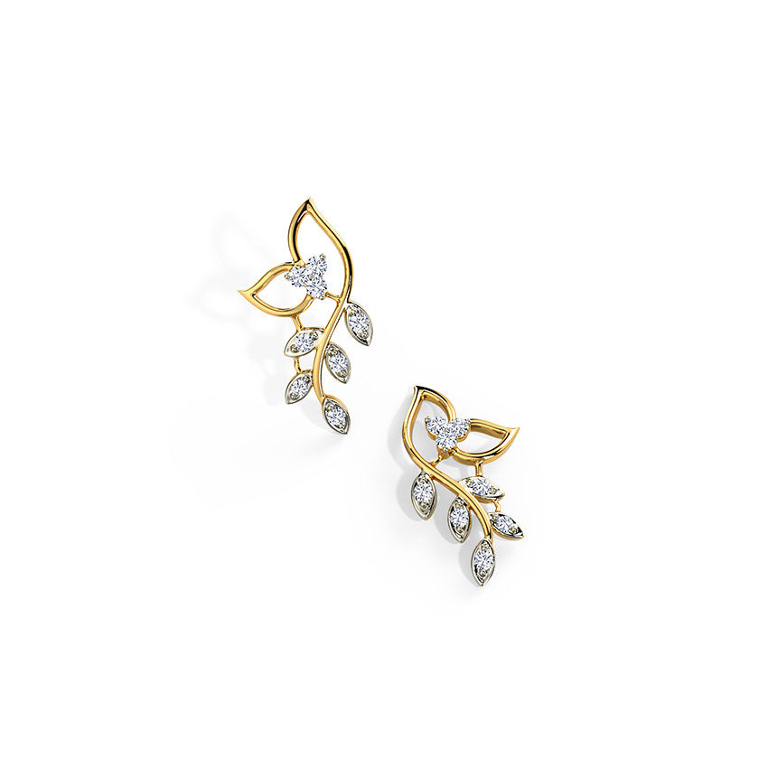 Elowen Leaf Diamond Studs