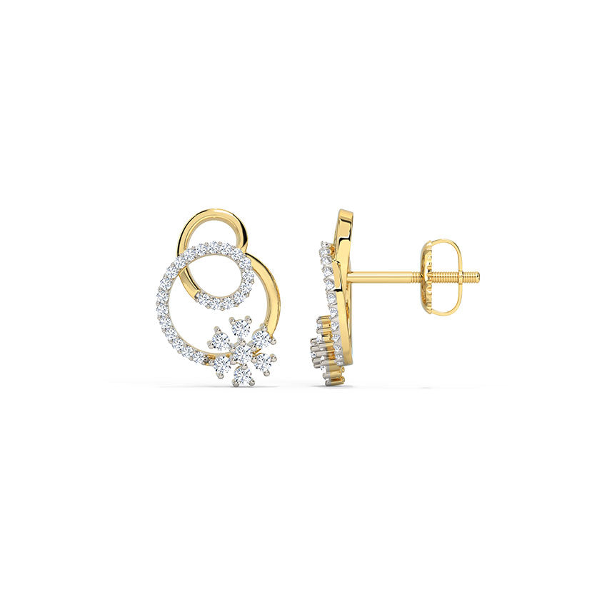 BloomLoop Diamond Stud Earrings