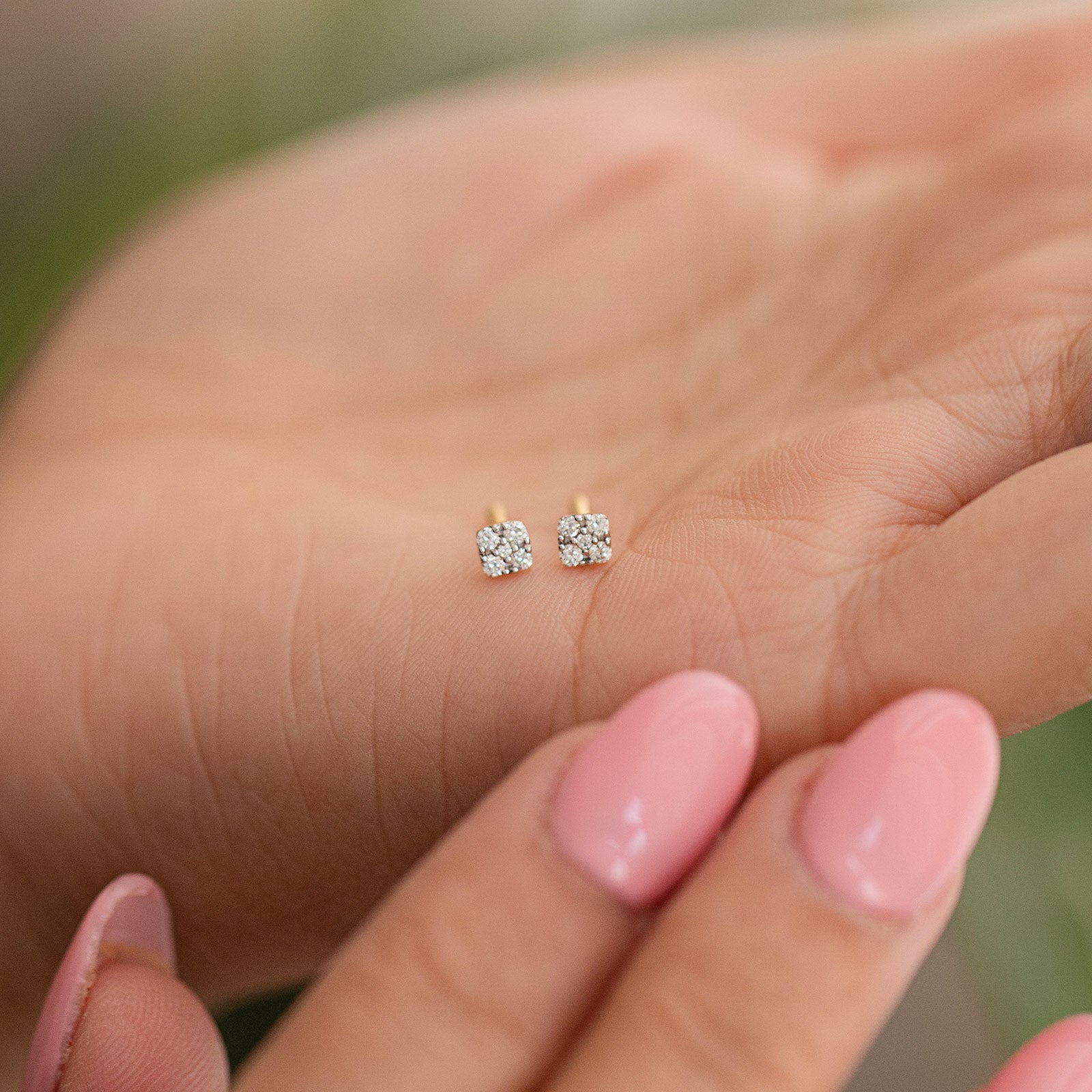 Mini Radiant Diamond Cluster Studs