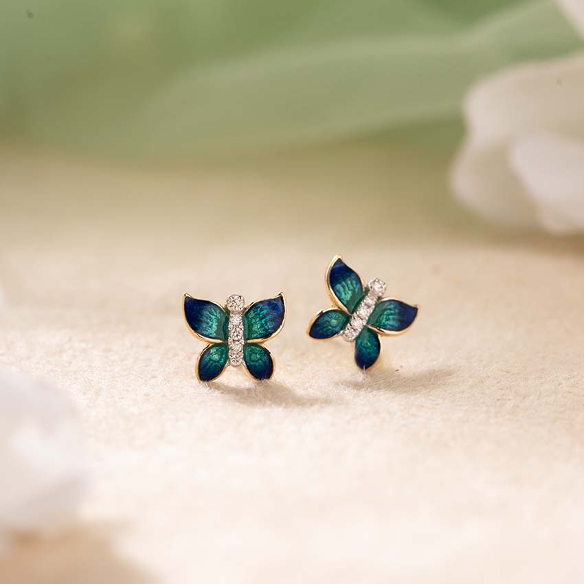 Flutura Diamond Butterfly Studs