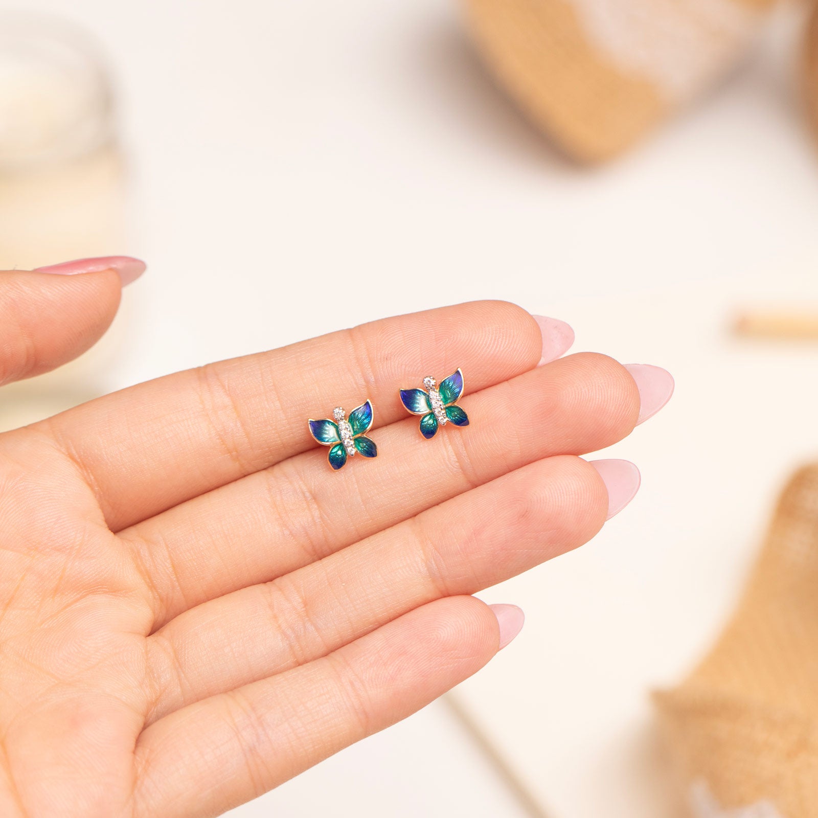 Flutura Diamond Butterfly Studs