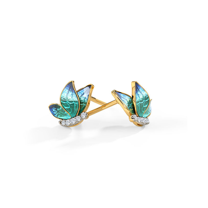 BlueFlutter Diamond Studs