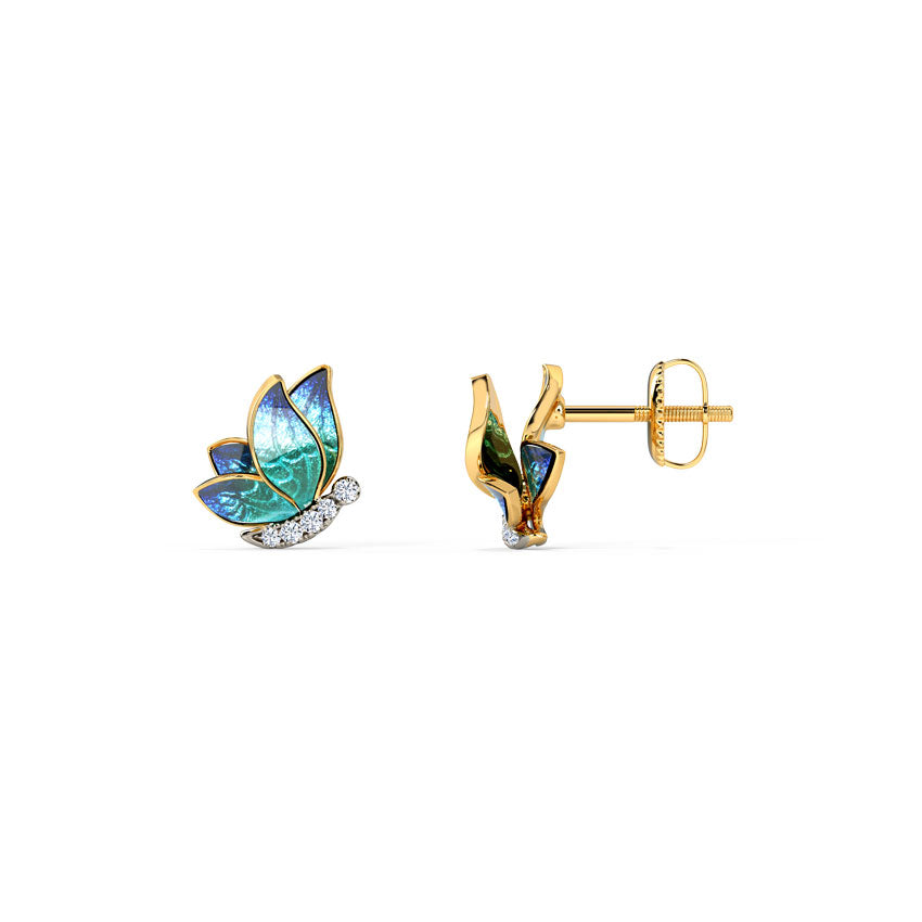 BlueFlutter Diamond Studs