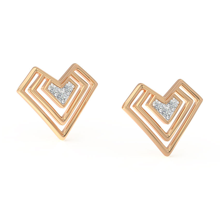 CrimsonEdge Heart Studs