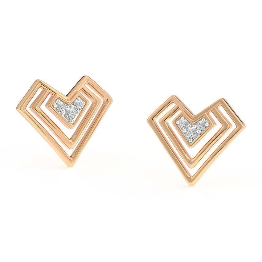 CrimsonEdge Heart Studs