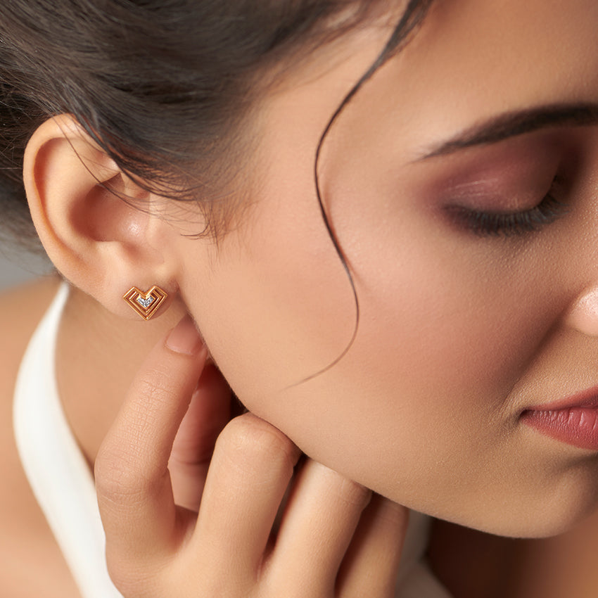 CrimsonEdge Heart Studs