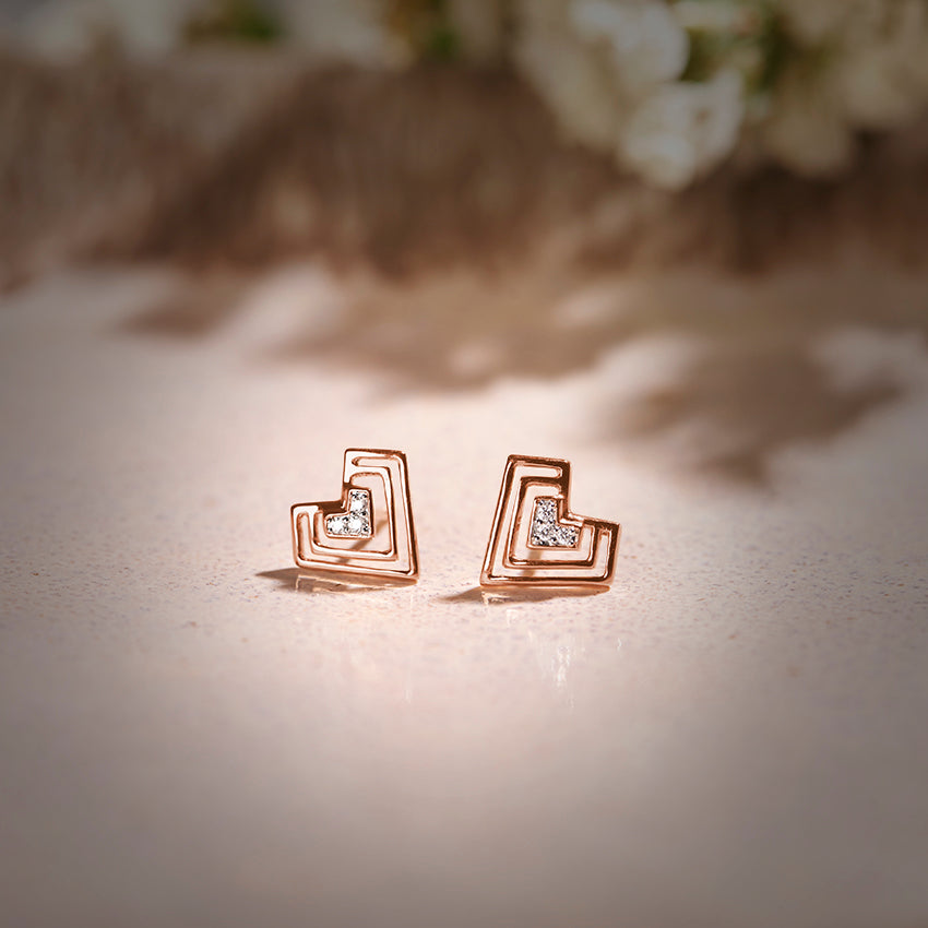 CrimsonEdge Heart Studs
