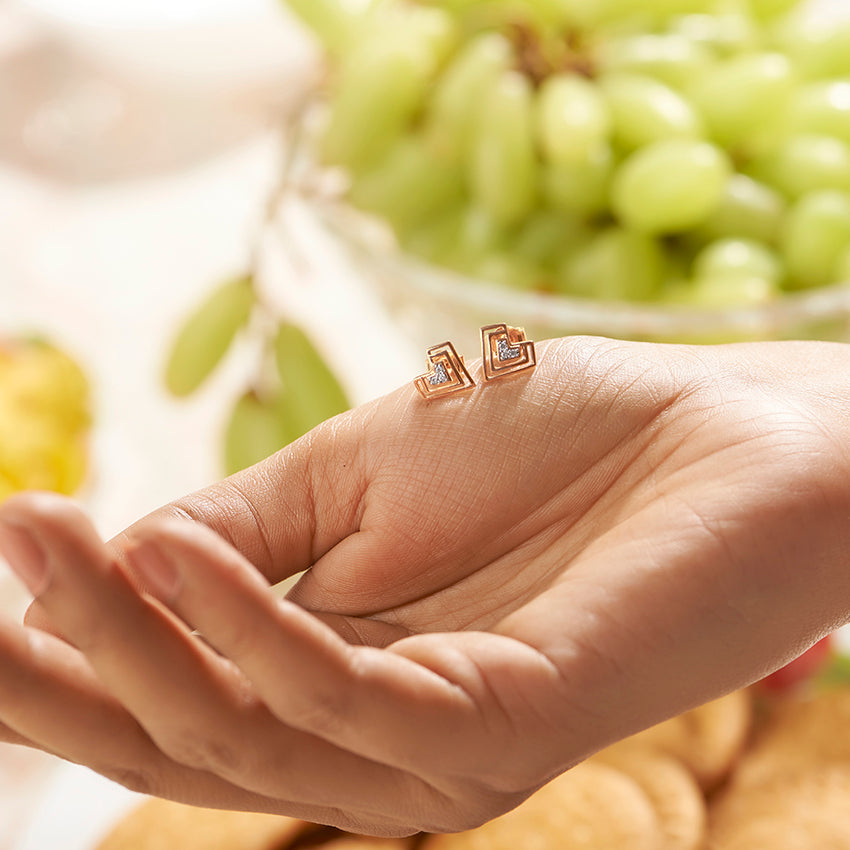 CrimsonEdge Heart Studs