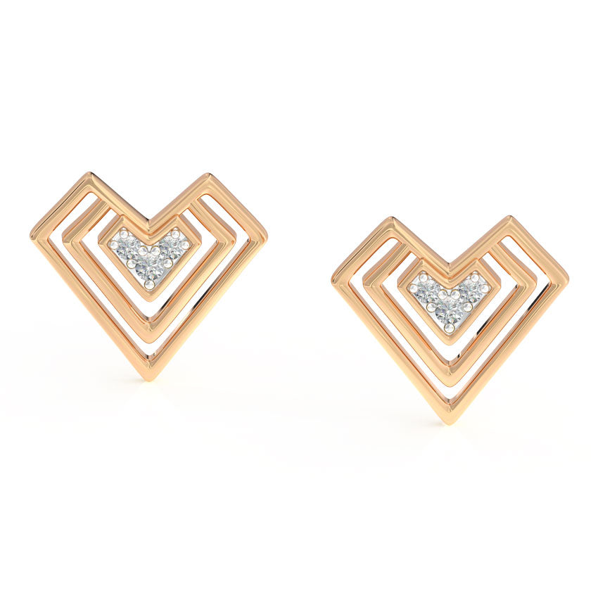 CrimsonEdge Heart Studs