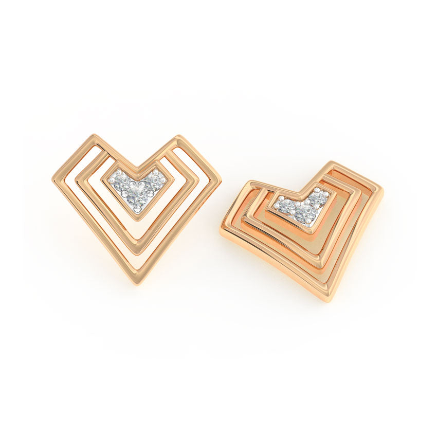 CrimsonEdge Heart Studs