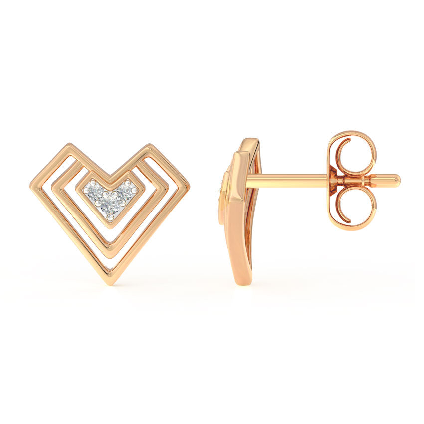 CrimsonEdge Heart Studs