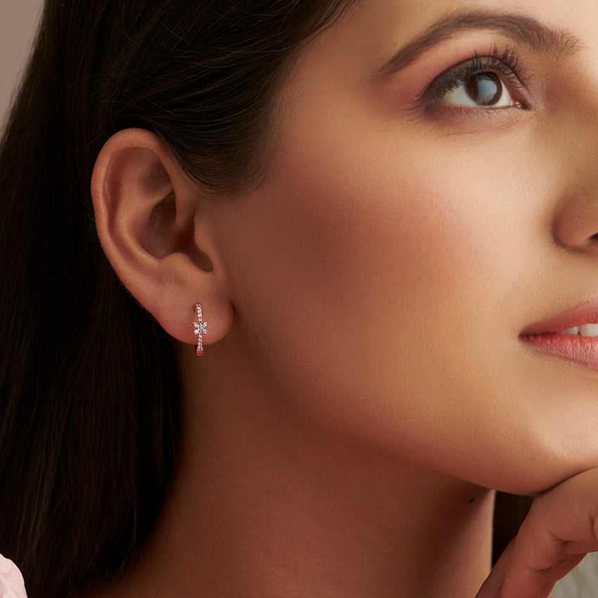 Sylph Spark Diamond Hoop Earrings