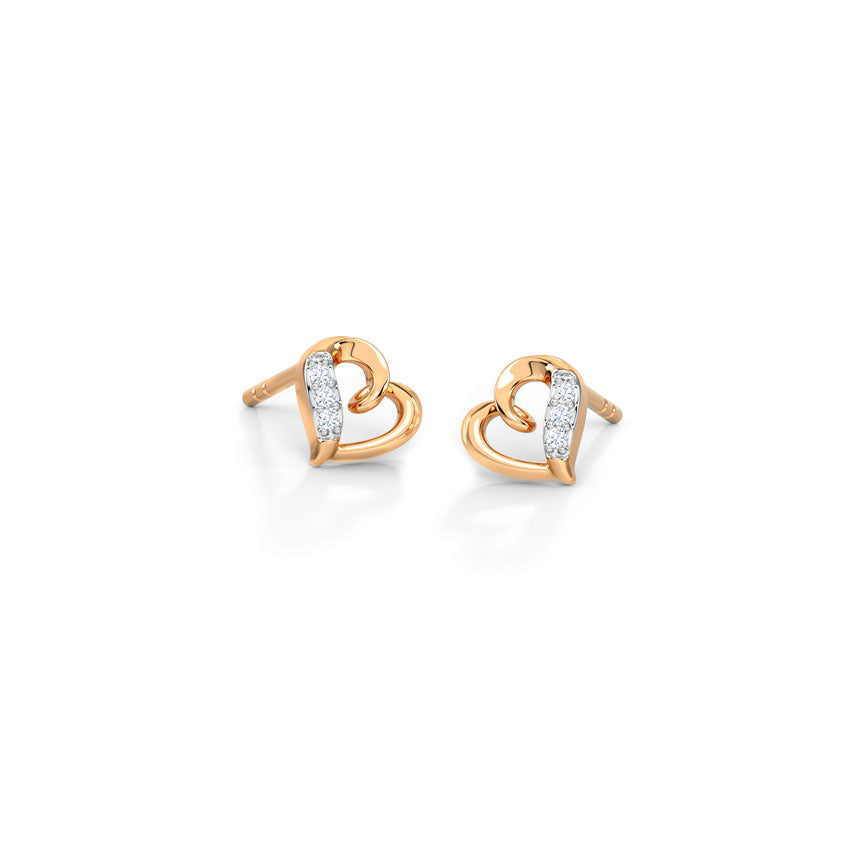 Amora Heart Diamond Studs