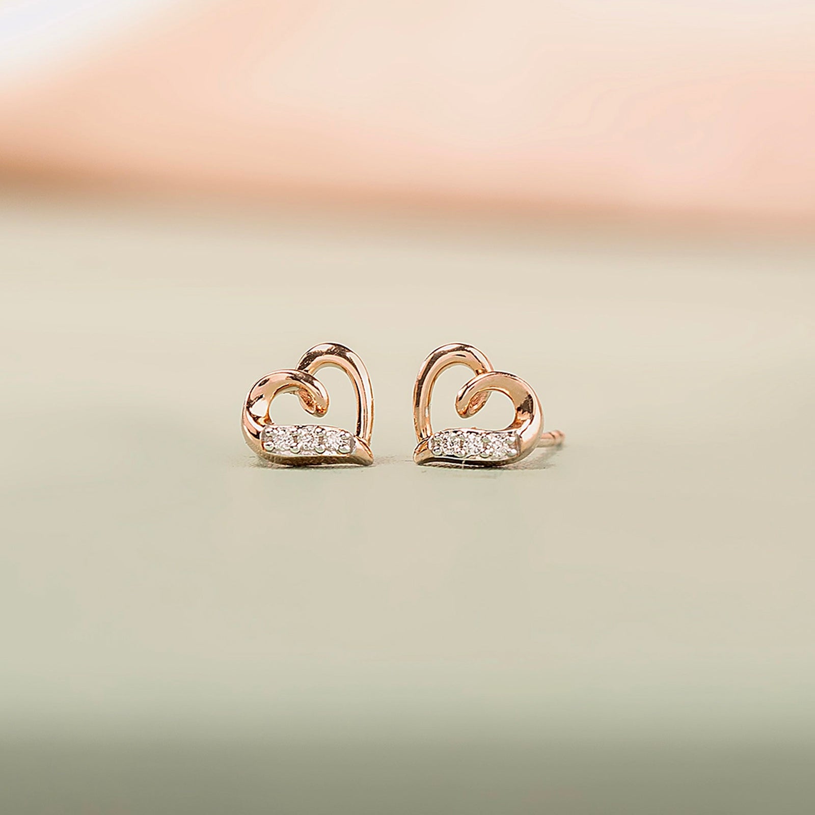 Amora Heart Diamond Studs