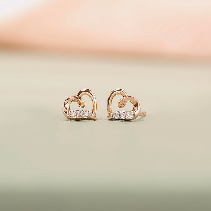 Amora Heart Diamond Studs