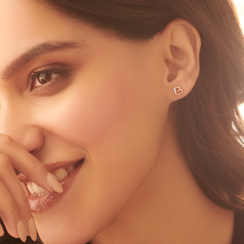 Amora Heart Diamond Studs