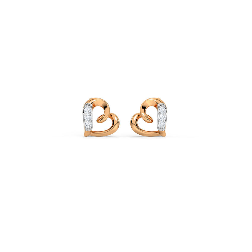 Amora Heart Diamond Studs
