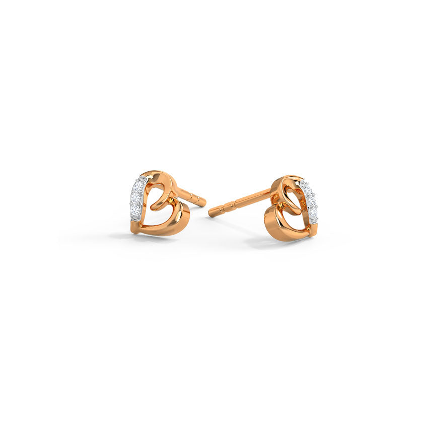 Amora Heart Diamond Studs