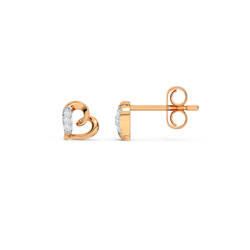 Amora Heart Diamond Studs