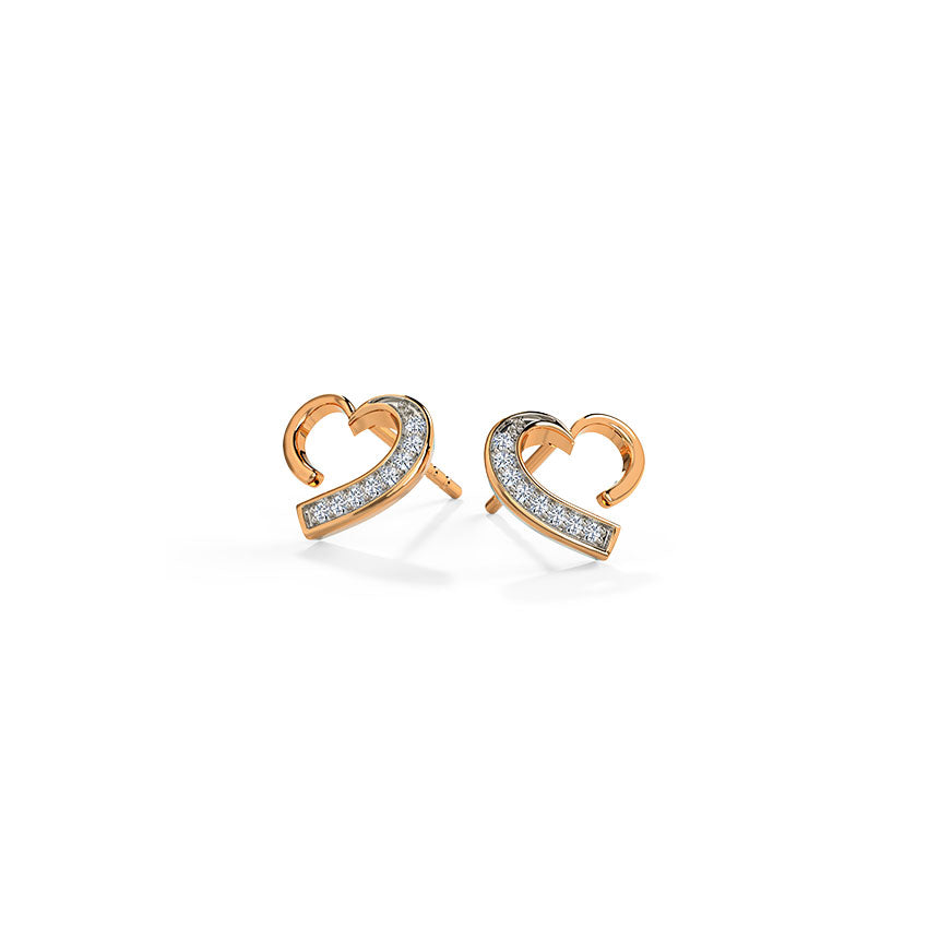 Lustra Heart Diamond Studs
