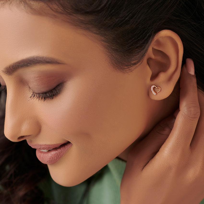 Lustra Heart Diamond Studs