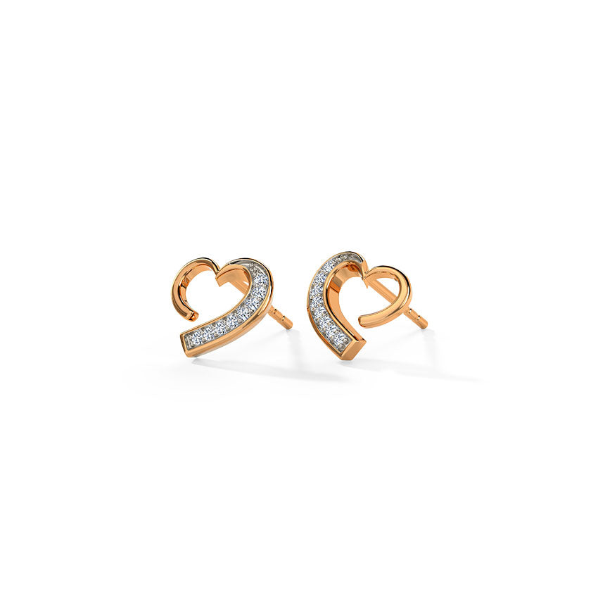 Lustra Heart Diamond Studs