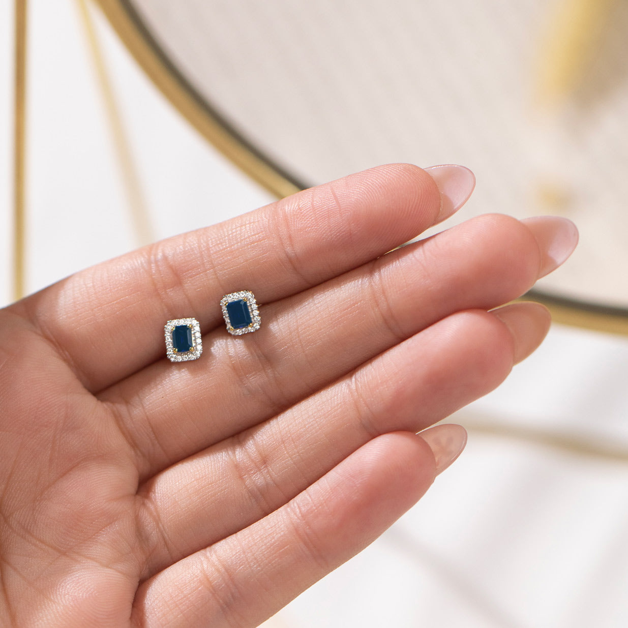 QuatraGlow Gemstone Studs