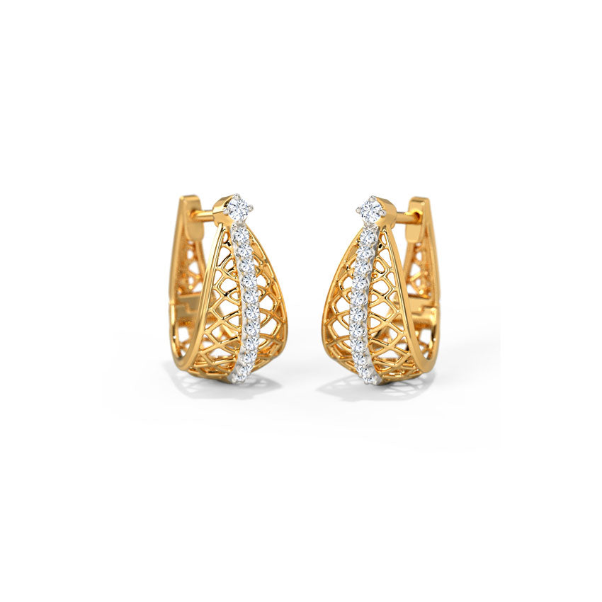 Adeleva Mesh Diamond Hoops