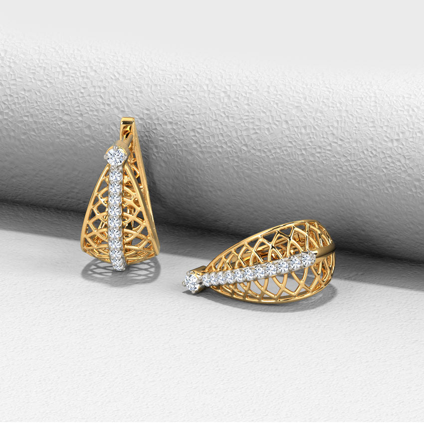 Adeleva Mesh Diamond Hoops