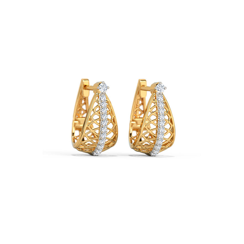 Adeleva Mesh Diamond Hoops