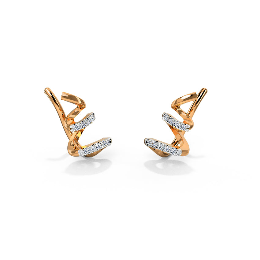 Velia Ribbon Diamond Earcuffs
