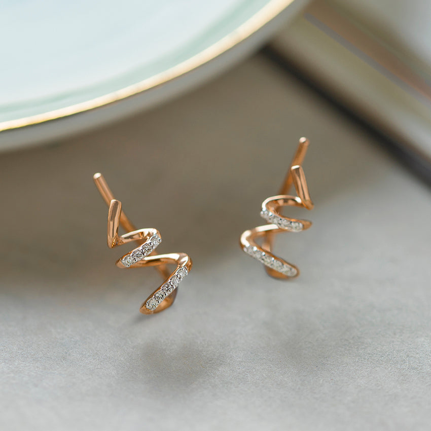 Velia Ribbon Diamond Earcuffs