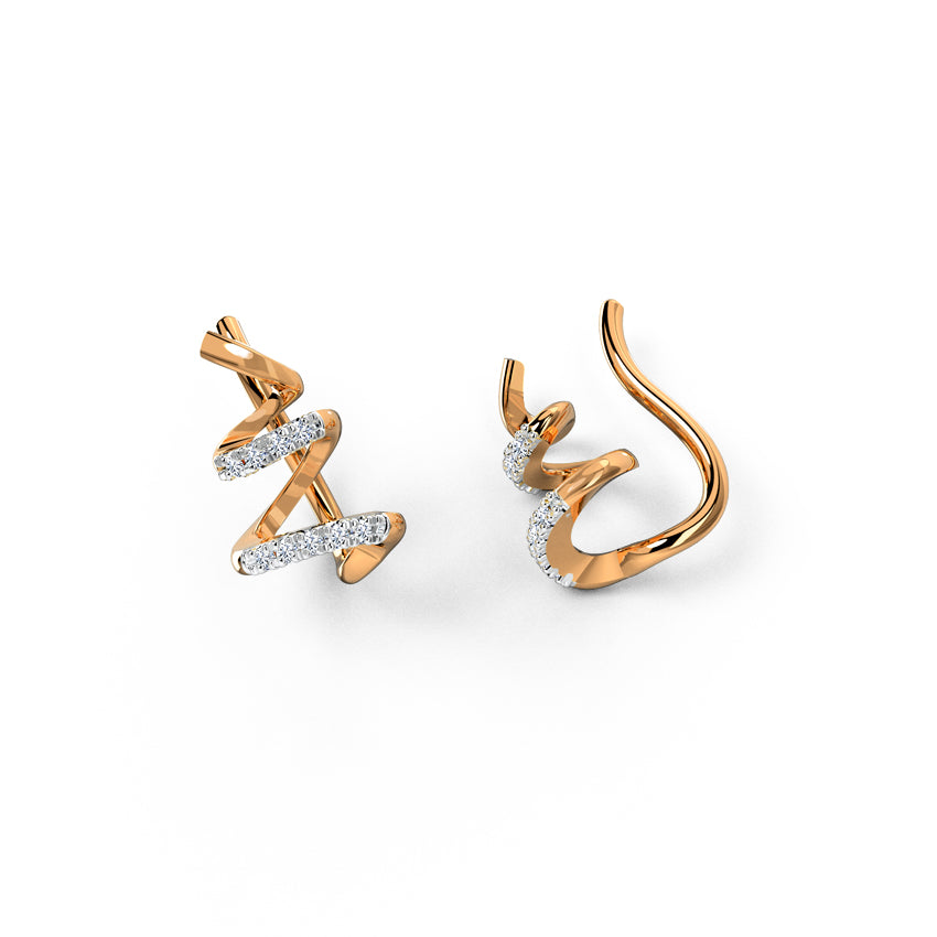 Velia Ribbon Diamond Earcuffs
