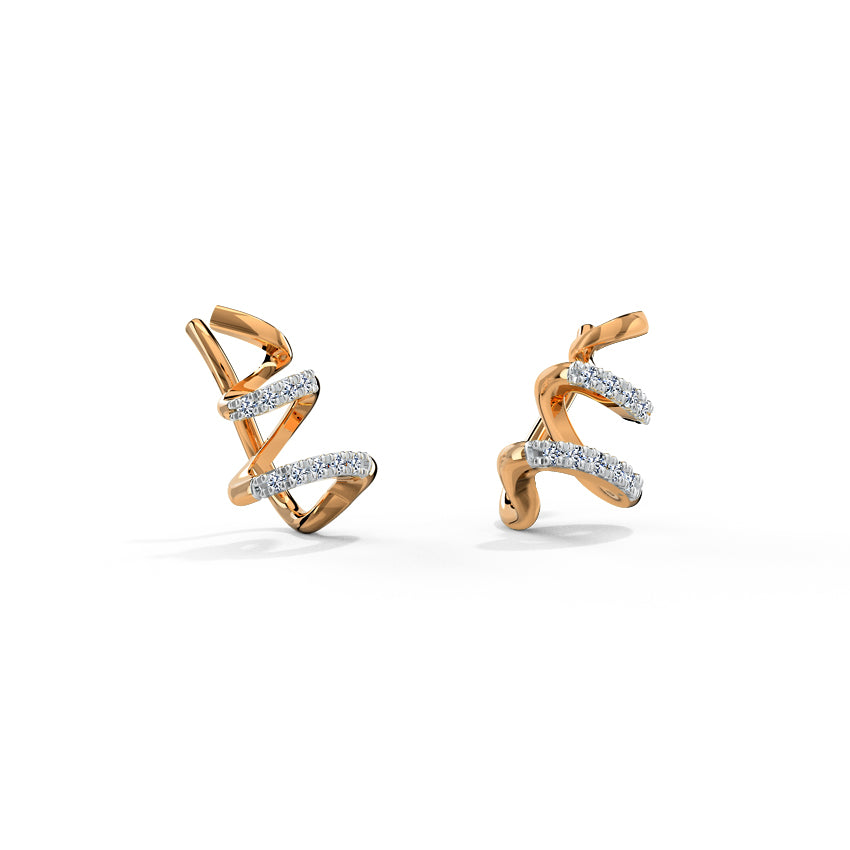 Velia Ribbon Diamond Earcuffs