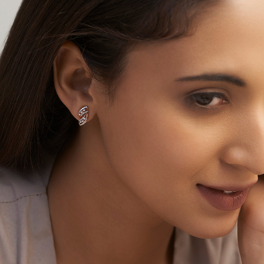 Ellura Wave Diamond Studs