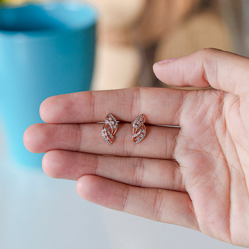 Ellura Wave Diamond Studs
