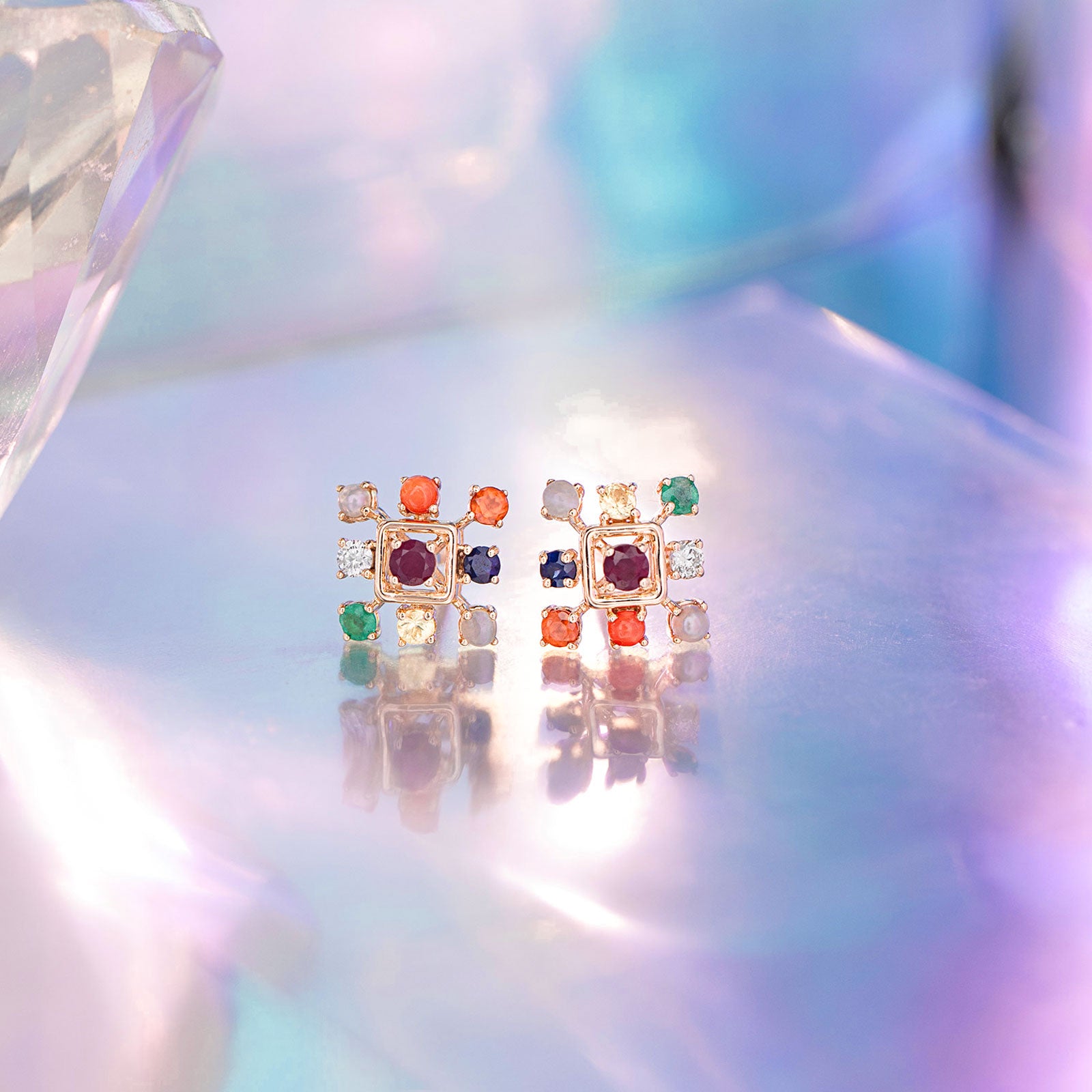 Navya Crown Navratna Studs