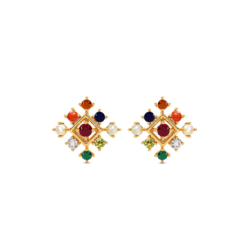 Navya Crown Navratna Studs