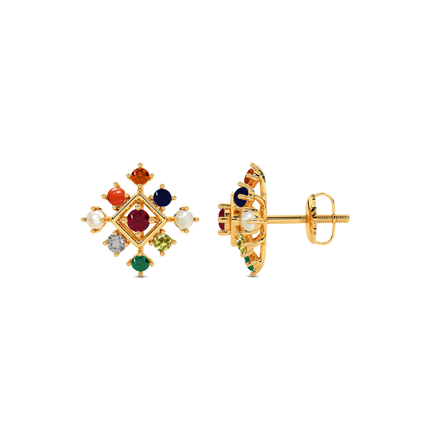 Navya Crown Navratna Studs