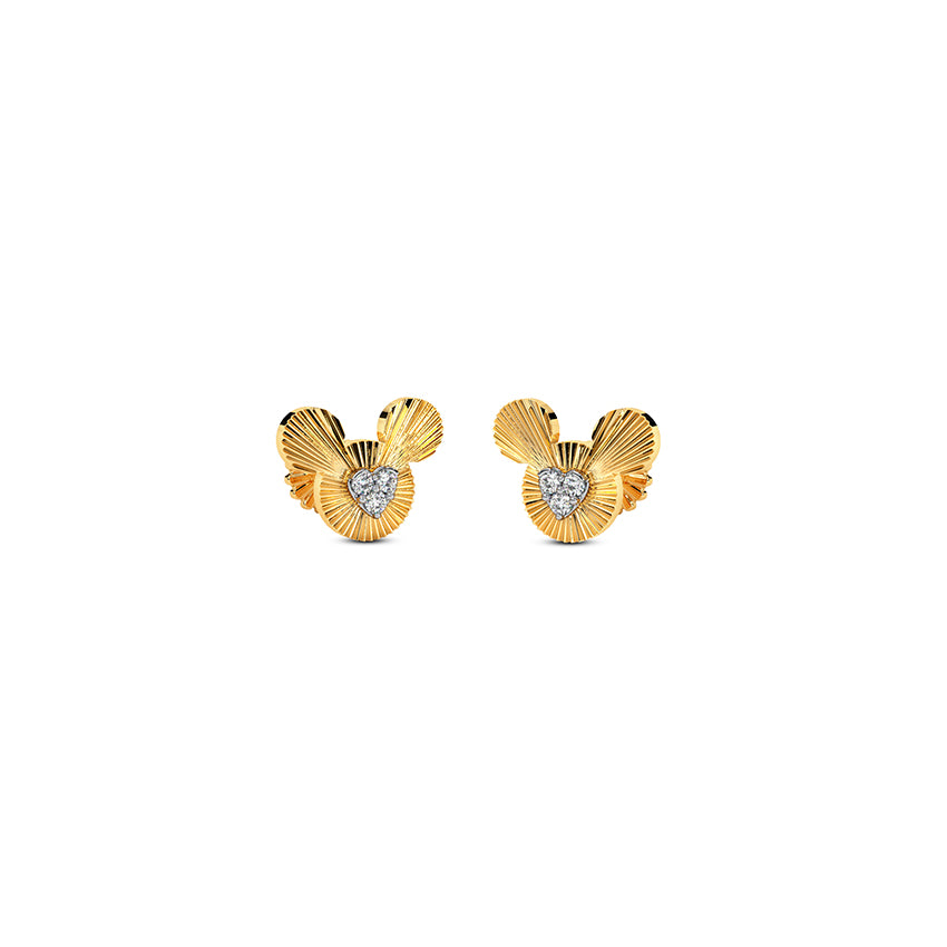 Mickey Spark Textured Diamond Studs