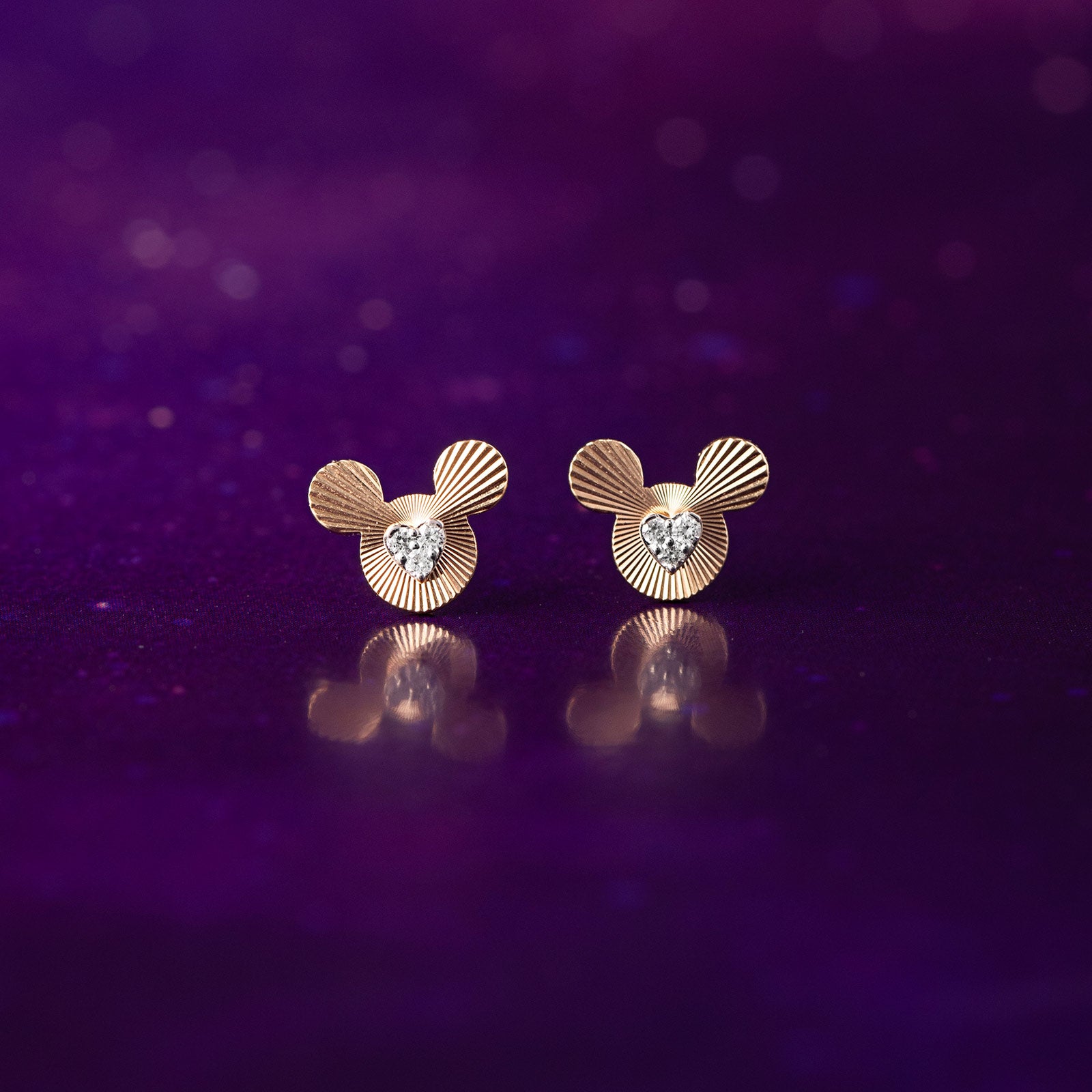 Mickey Spark Textured Diamond Studs