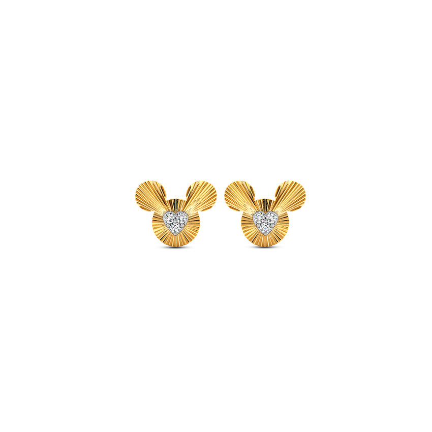 Mickey Spark Textured Diamond Studs