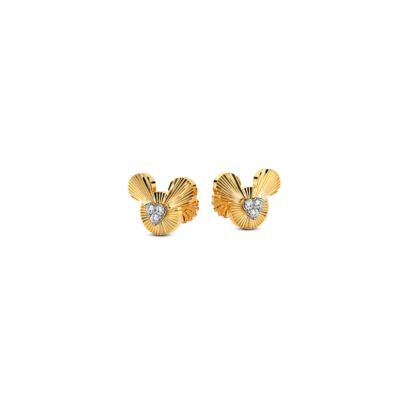 Mickey Spark Textured Diamond Studs